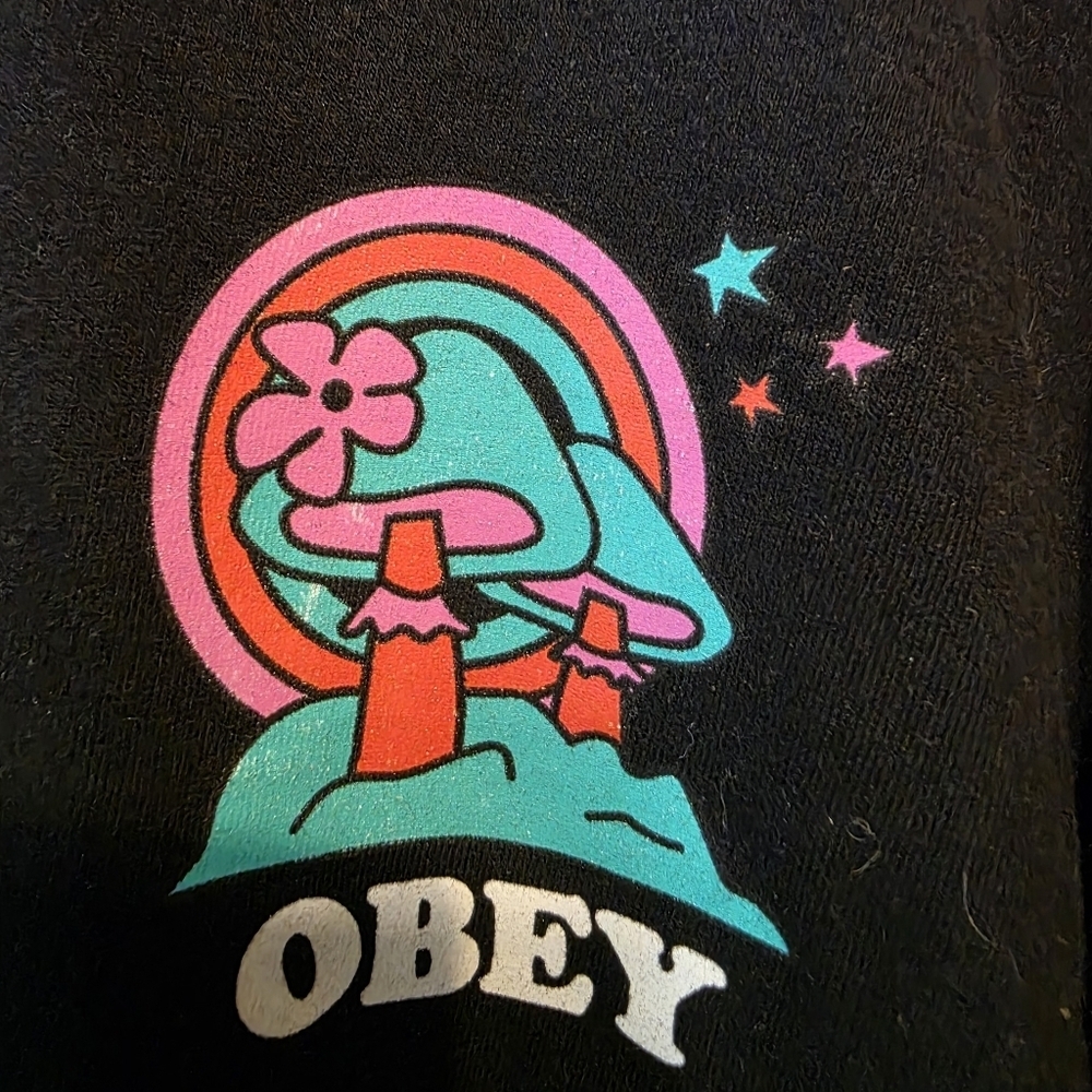 Obey Black Tee with Vibrant Graphic - Picture 4 of 4